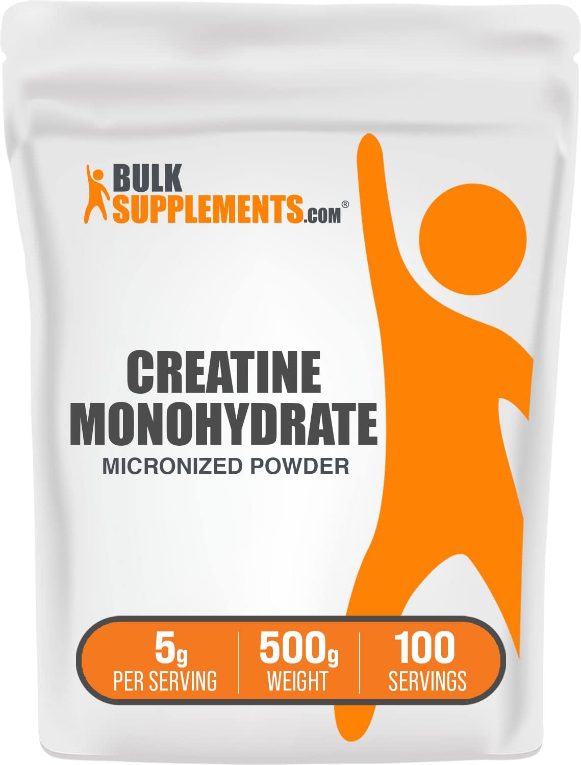 BulkSupplements.com Creatine Monohydrate Powder - Creatine Pre Workout, Creatine for Building Muscle - 5g (5000mg) of Micronized Creatine Powder per Serving, Creatine Monohydrate 500g