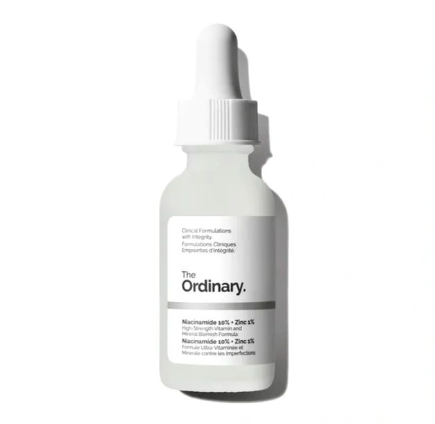 A skin care product called "The Ordinary" that contains Niacinamide and Zinc