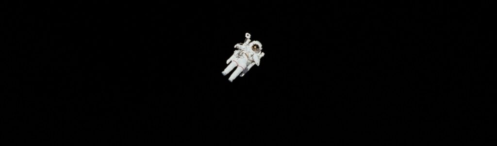 Astronaut floating in space